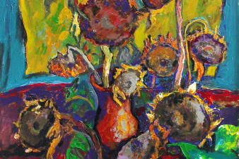 Высохшие подсолнухи.2012. Холст, масло. 100х100